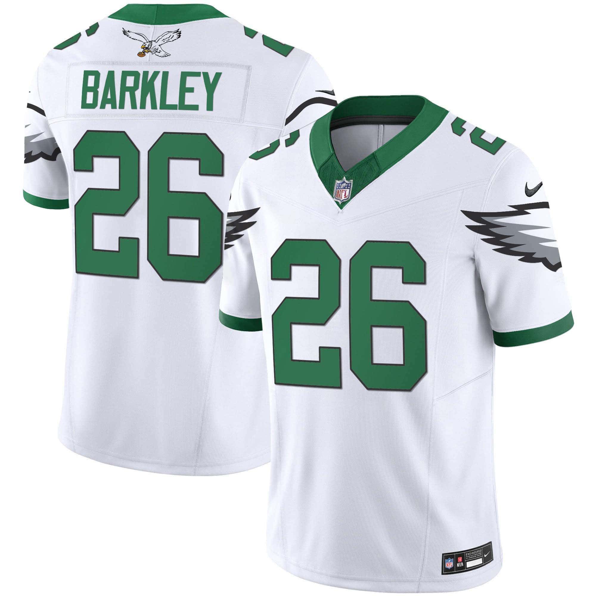 Men Philadelphia Eagles 26 Barkley White 2024 Nike Vapor Limited NFL Jersey